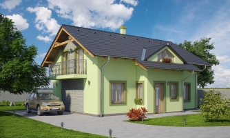 Haus mit Zimmer im Erdgeschoss.
